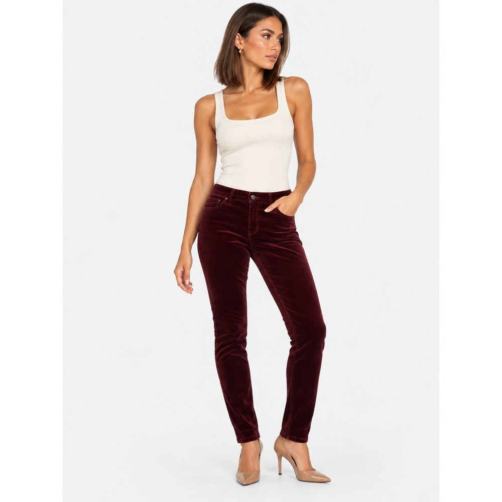 Joes Jeans The Icon Mid Rise Skinny Ankle Corduroy Pants Burgundy Size 30